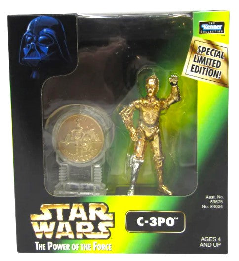 hasbro star wars c-3po toys r us exclusive millennium minted coin 1:18 action figure power of the force