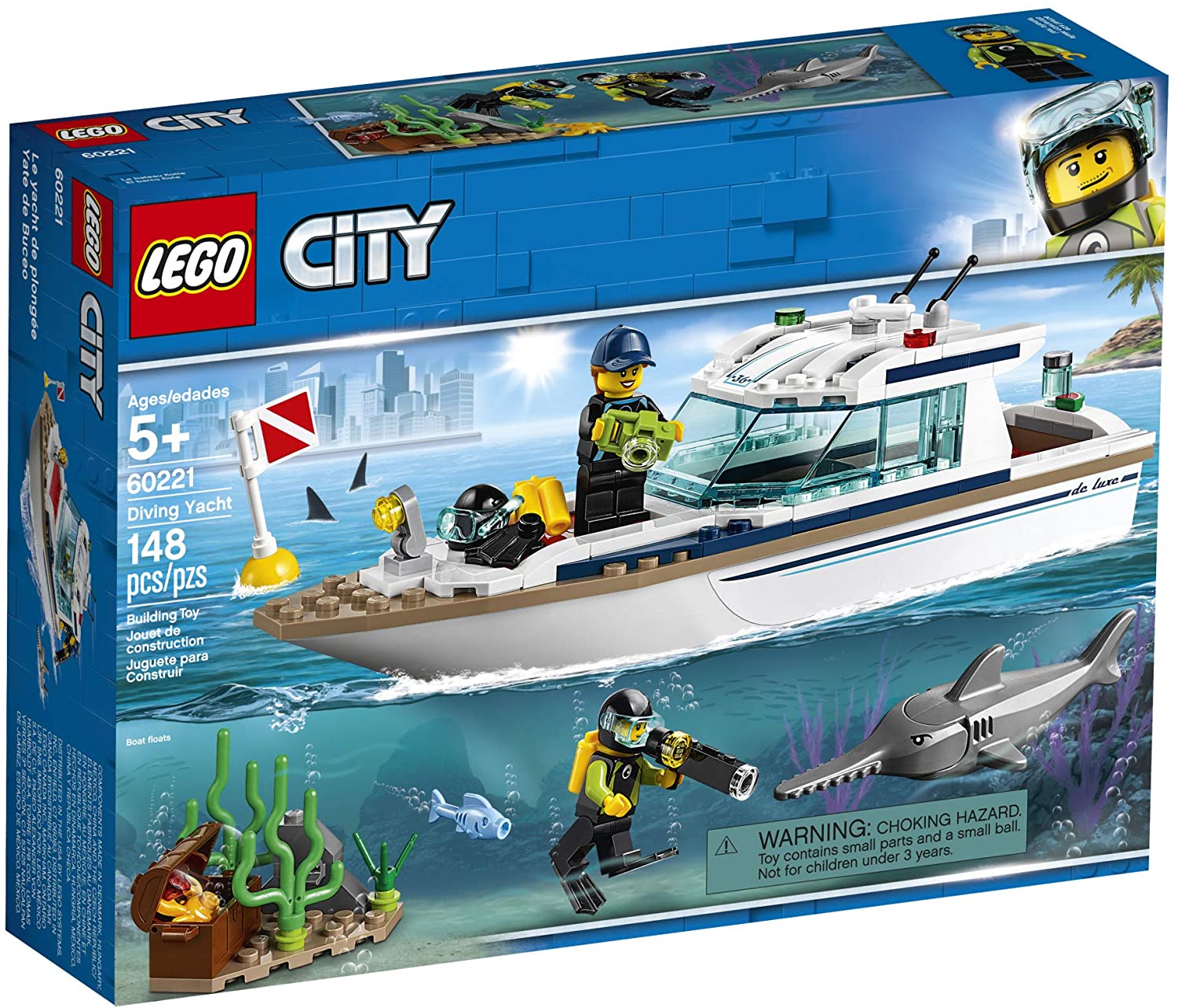 lego city 60221 diving yacht plastic building blocks