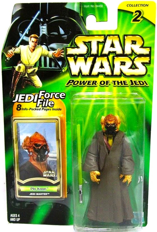 hasbro star wars jedi master plo koon action figure power of the jedi force file the phantom menace