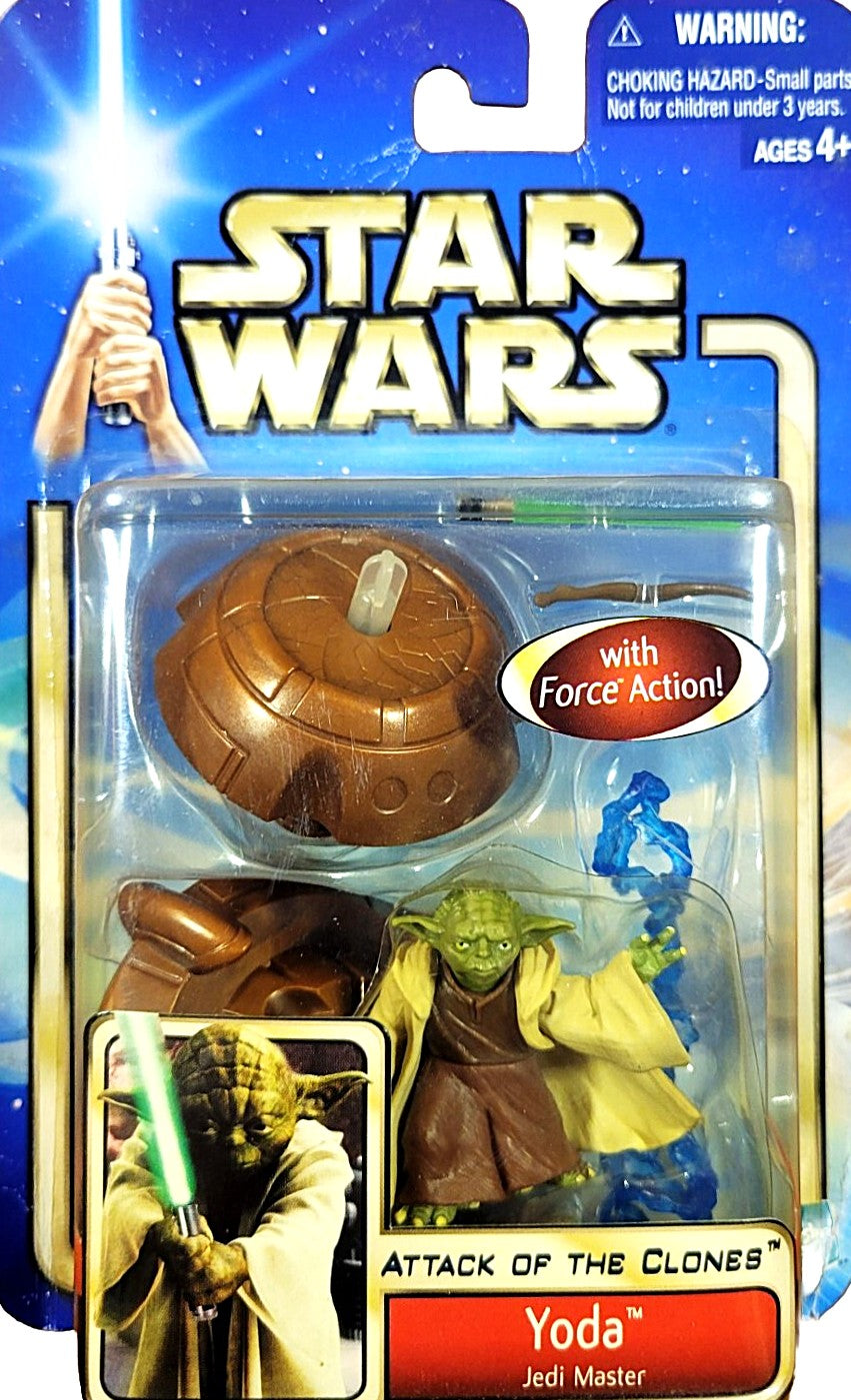 star wars attack of the clones jedi master yoda hasbro action figure 