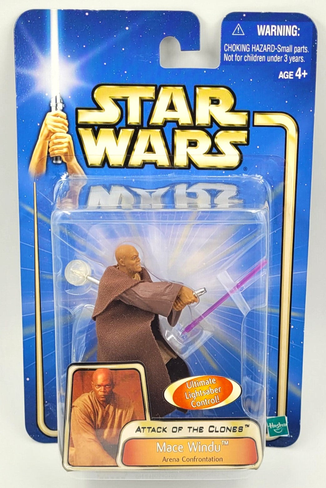 hasbro star wars 3.75 inch action figure mace windu attack of the clones arena confrontation 