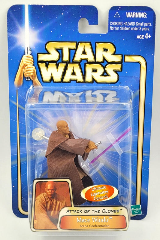 hasbro star wars 3.75 inch action figure mace windu attack of the clones arena confrontation 