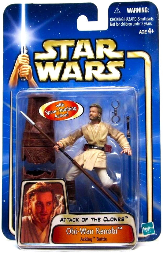 hasbro star wars 3.75 inch action figure obi wan kenobi acklay battle geonosis attack of the clones