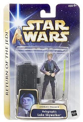 hasbro star wars luke skywalker holographic jabbas palace 1:18 action figure return of the jedi gold saga