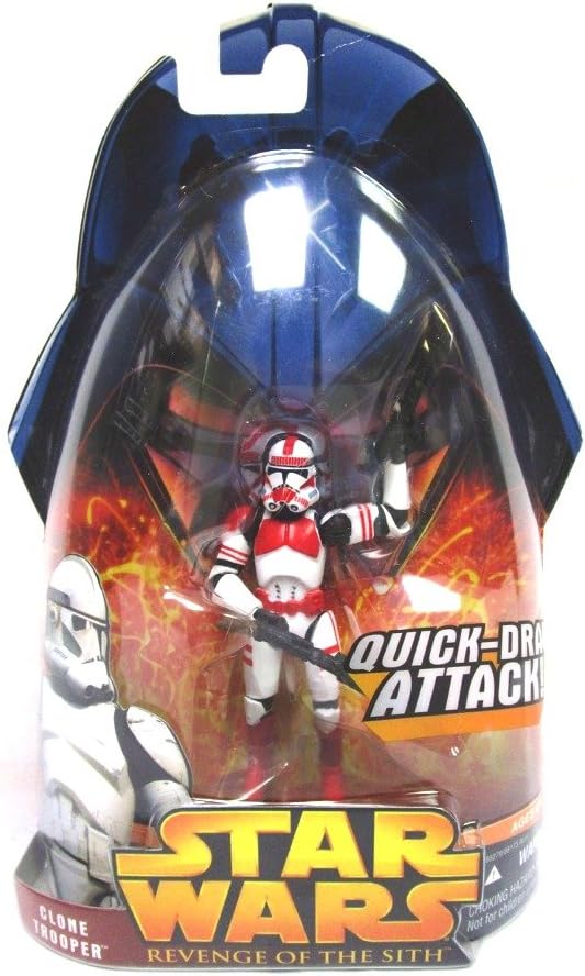 hasbro star wars revenge of the sith phase II clone trooper variant red shock trooper 1:18 action figure