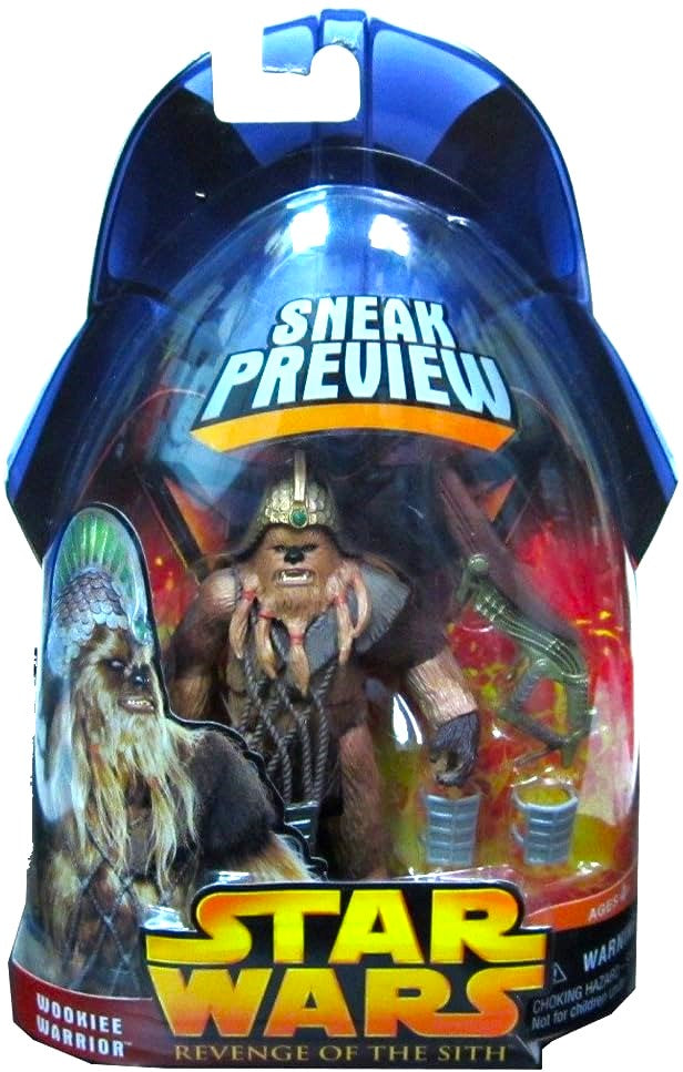 hasbro star wars revenge of the sith sneak preview wookie warrior 1:18 action figure