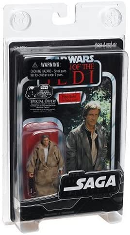 hasbro star wars return of the jedi vintage card saga collection han solo endor trench coat action figure collectible 
