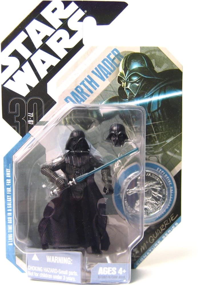 hasbro star wars ralph mcquarrie concept 1:18 darth vader action figure silver collectors coin