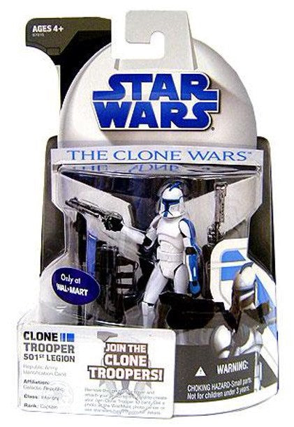 hasbro star wars the clone wars 501st legion clone trooper 1:18 action figure walmart exclusive