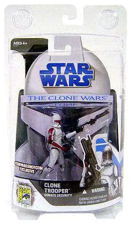 hasbro star wars clone wars 2008 sdcc starwarsshop.com exclusive 1/18 clone trooper senate security action figure 