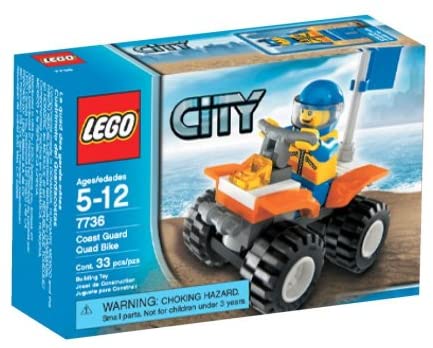 lego city 7736 coast guard quad bike minifigure plastic building blocks