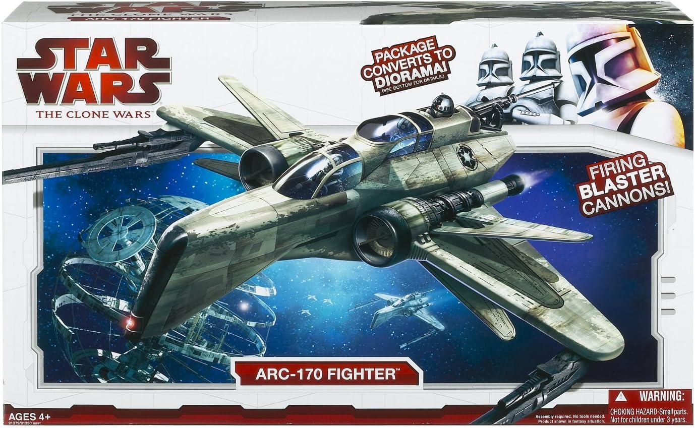 hasbro star wars ARC-170 starfighter the clone wars imperial navy clone trooper pilot galactic empire 3.75 inch 