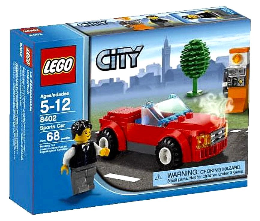 lego city red sports car 8402 payphone minifigure