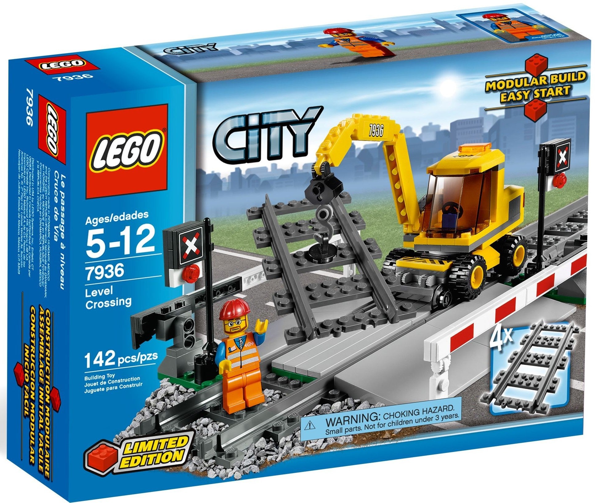 lego city 7936 level crossing minifigure train track