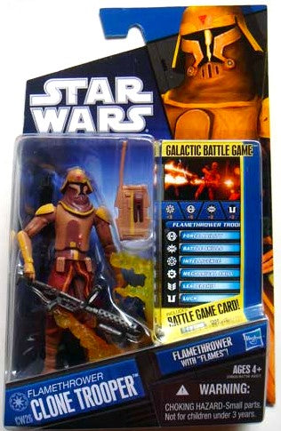 hasbro star wars flamethrower clone trooper 1:18 action figure the clone wars  