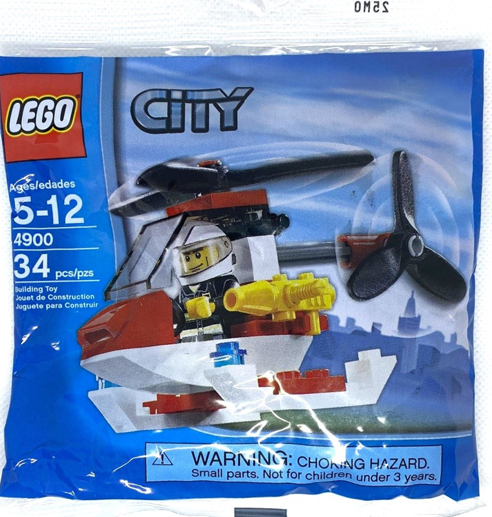 lego city polybag 4900 fire helicopter minifigure plastic building bricks
