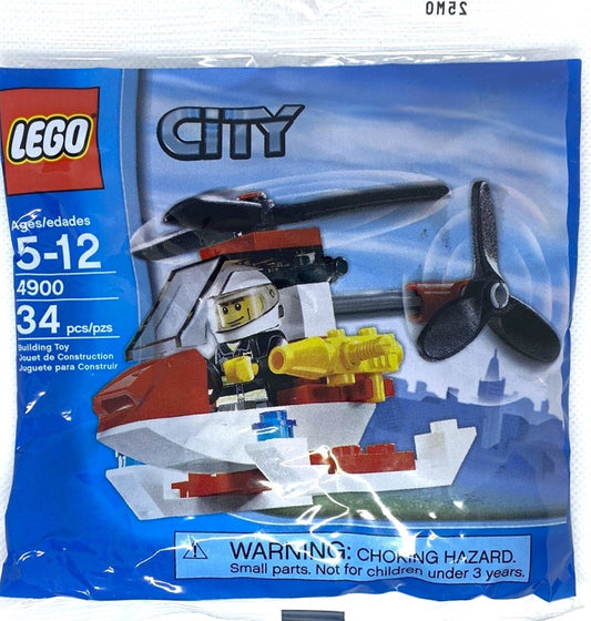 lego city polybag 4900 fire helicopter minifigure plastic building bricks