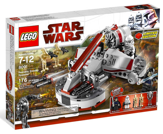 lego 8091 star wars republic swamp speeder revenge of the sith phase II clone trooper