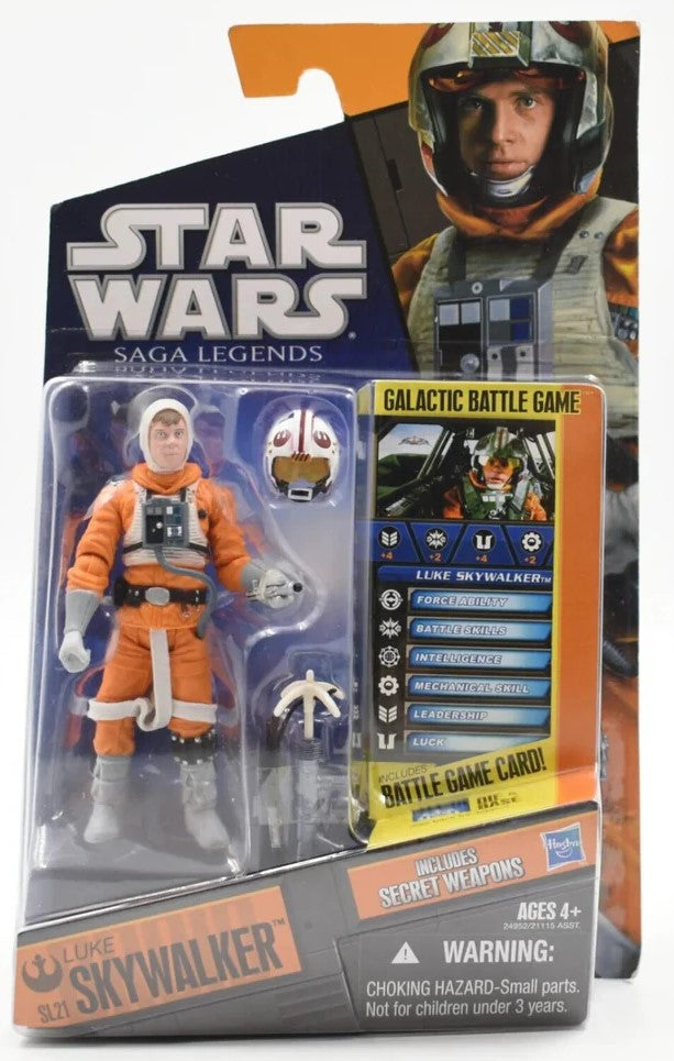 hasbro star wars 1:18 action figure luke skywalker hoth snowspeeder pilot saga legends SL21 the empire strikes back