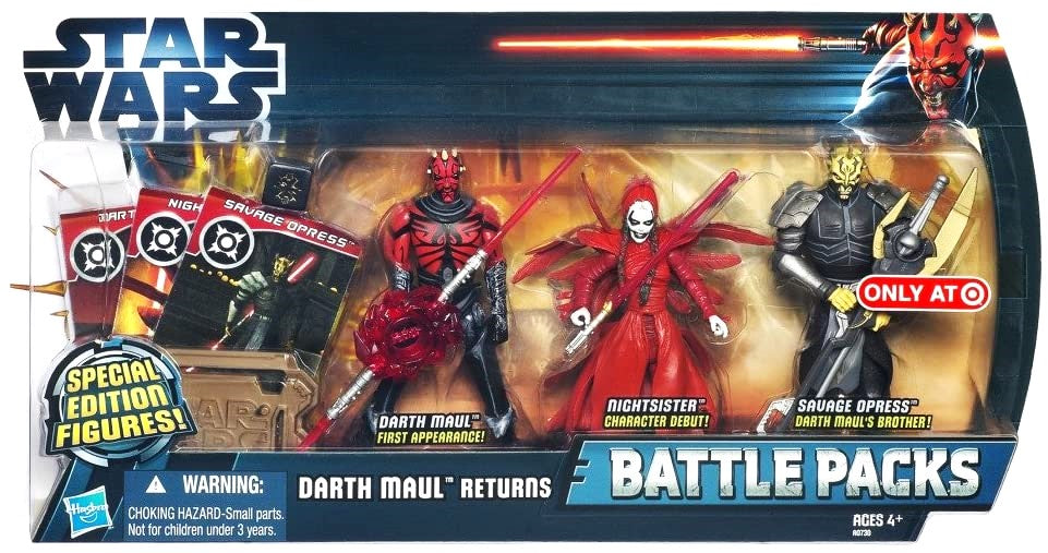 hasbro star wars darth maul returns battle pack 1:18 action figure cyborg darth maul nightsister savage opress