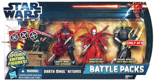 hasbro star wars darth maul returns battle pack 1:18 action figure cyborg darth maul nightsister savage opress
