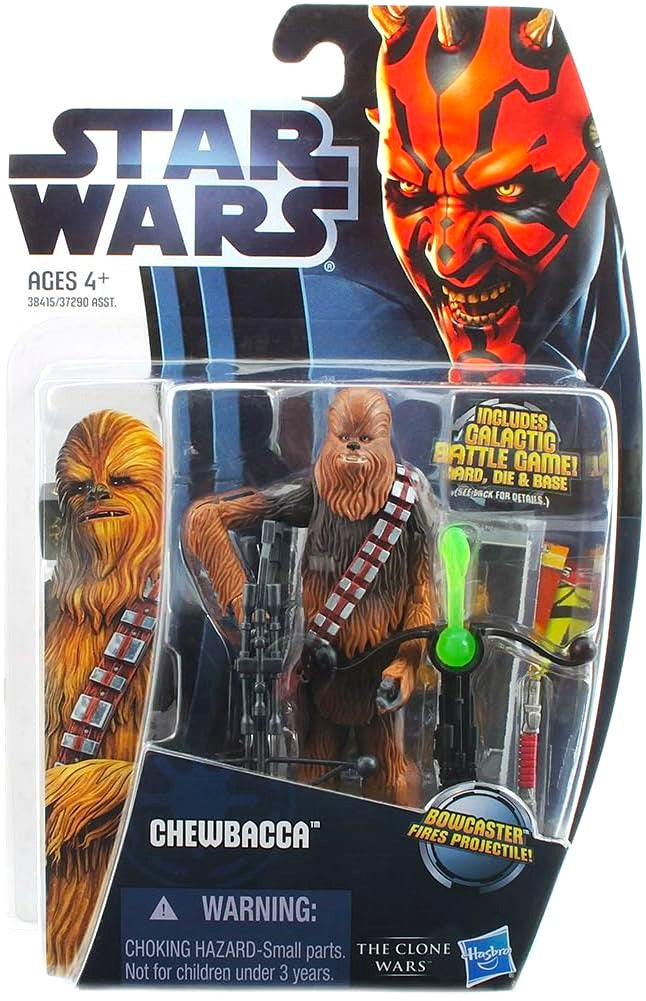 hasbro star wars clone wars 3.75 inch action figure chewbacca wookiee galactic battle game