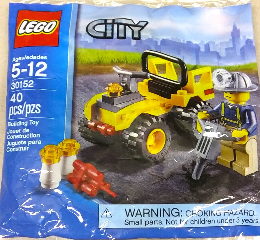 lego city 30152 plastic building blocks mining quad polybag