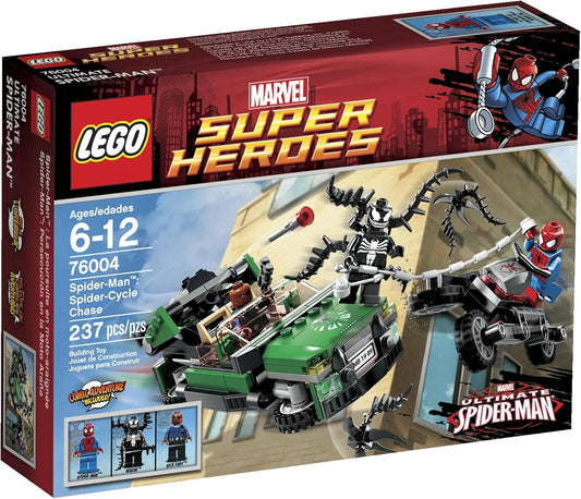 lego marvel super heroes 76004 spider man cycle chase nick fury venom shield car