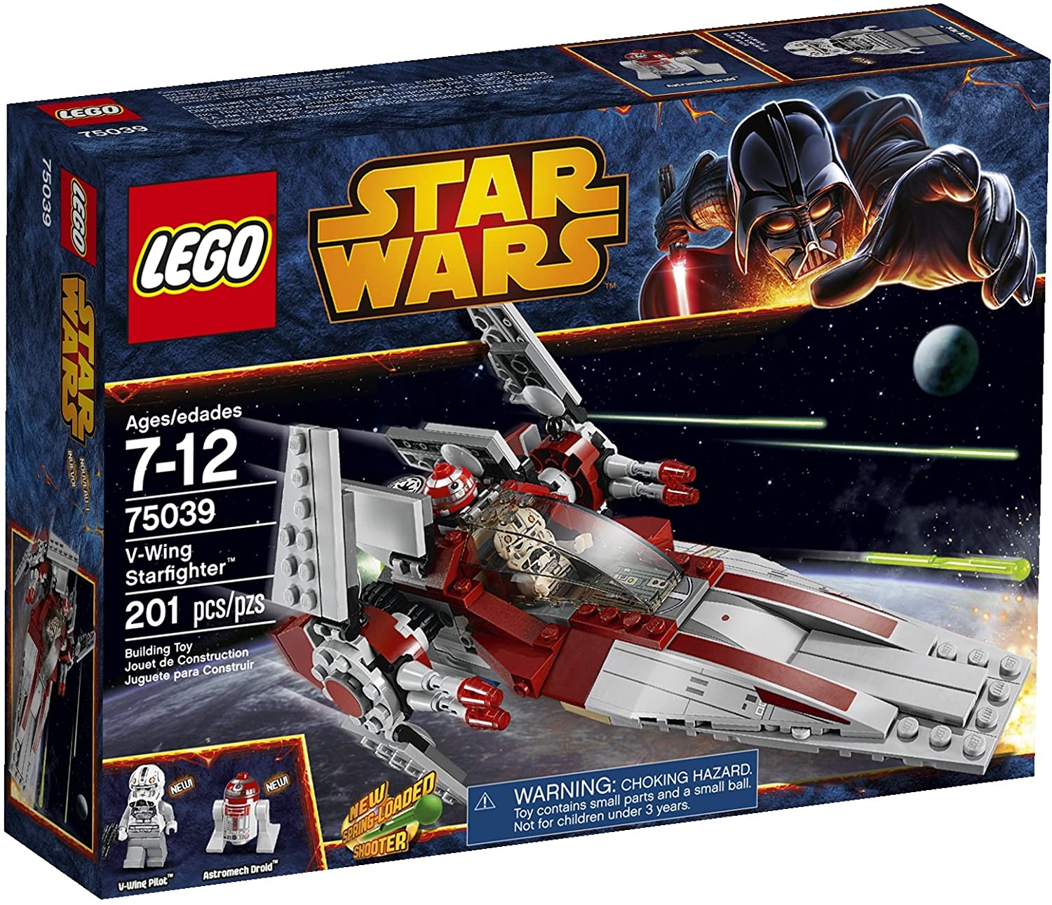 lego plastic building blocks star wars 75039 v-wing strafighter republic empire astromech droid minifigure