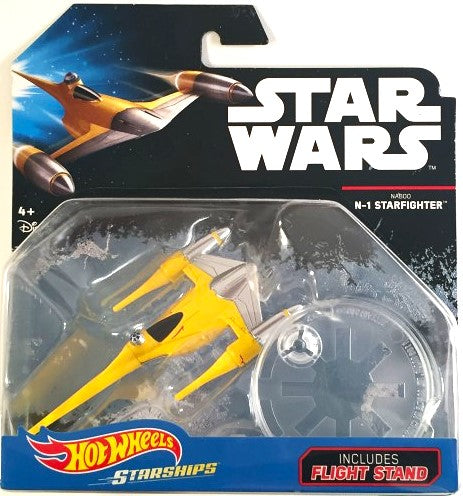 mattel hot wheels die cast N1 starfighter battle of naboo starships flight stand