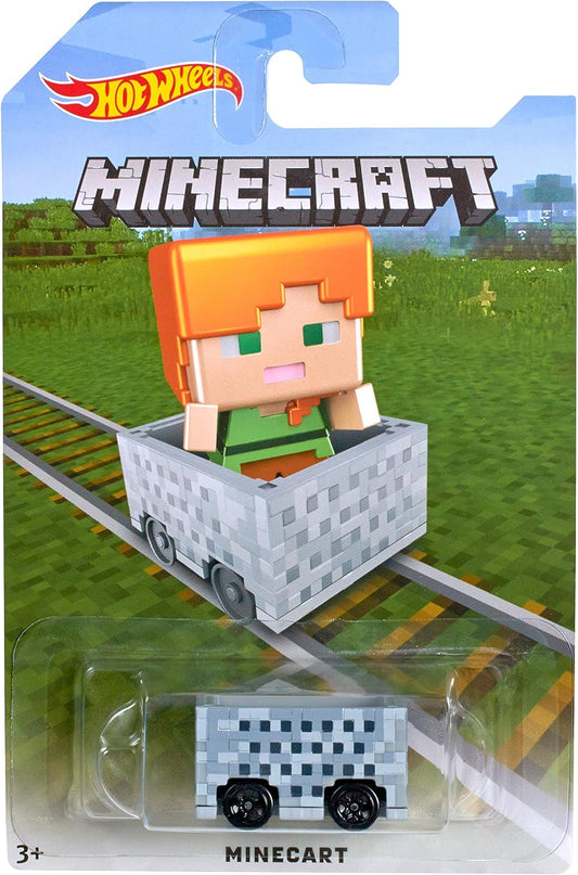 mattel hot wheels minecraft 1:64 minecart alex blister card die cast vehicle