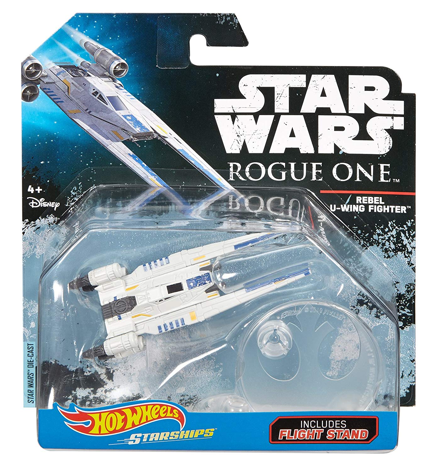 mattel hot wheels die cast rebel u-wing fighter star wars starships rogue one flight stand
