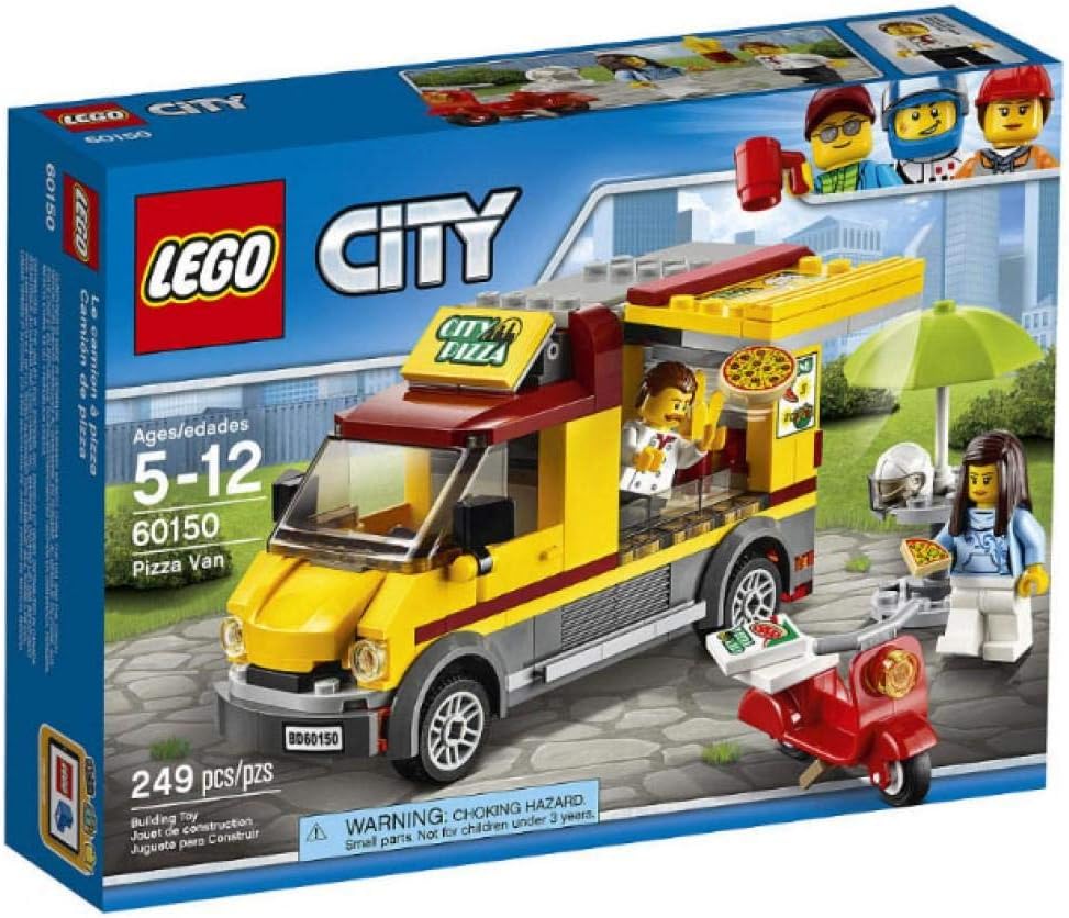 lego city 60150 pizza van truck plastic building blocks