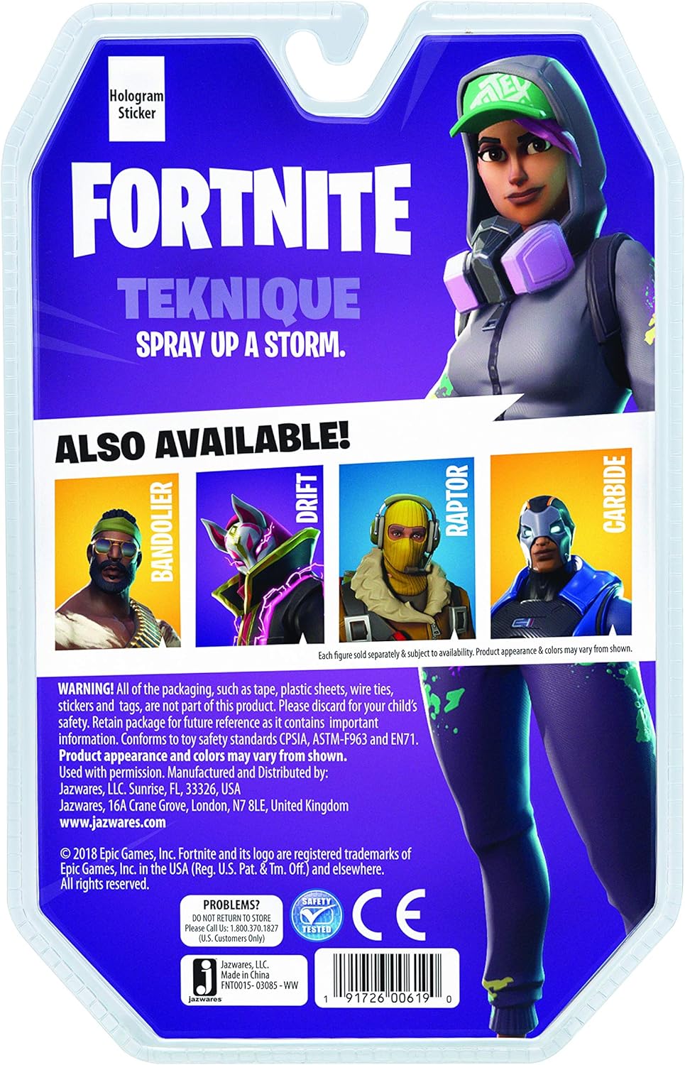 2018 Jazwares 3.75 inch Fortnite Figure - Teknique (Solo Mode)