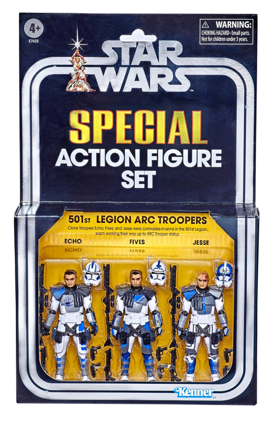 hasbro star wars action figure set 501st legion ARC troopers 2020 SDCC exclusive echo jesse fives 1:18