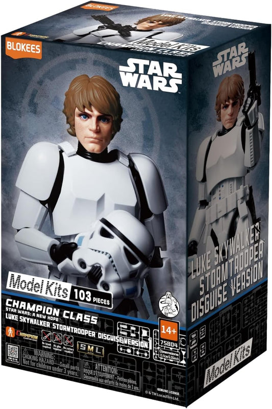 blokees star wars model kit luke skywalker stormtrooper disguise a new hope 1:12 champion class figure mouse droid death star