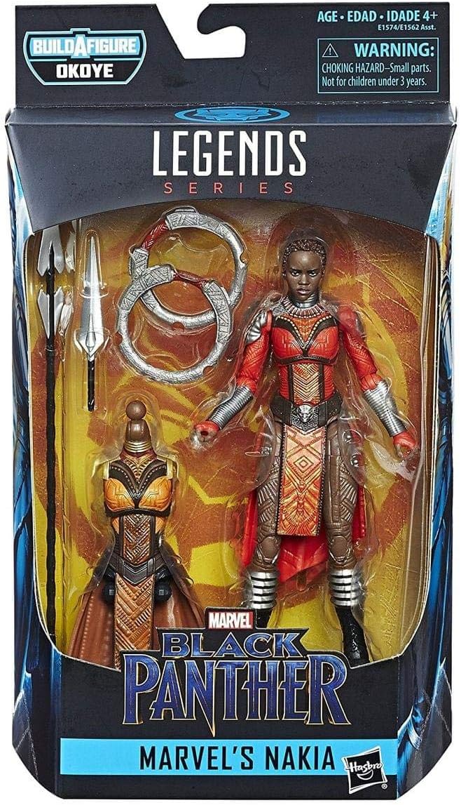 hasbro marvel legends mcu black panther action figure 1/12 nakia  6 inch build a figure okoye