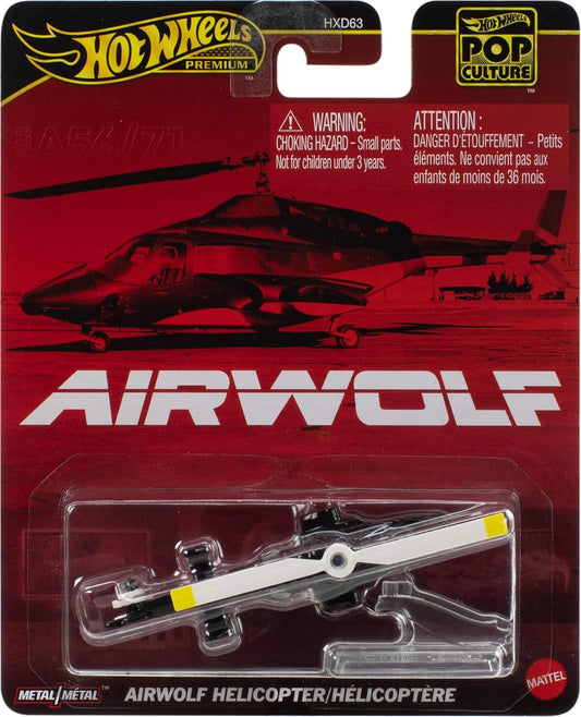 mattel hot wheels tv show airwolf die cast pop culture 1:64 premium helicopter