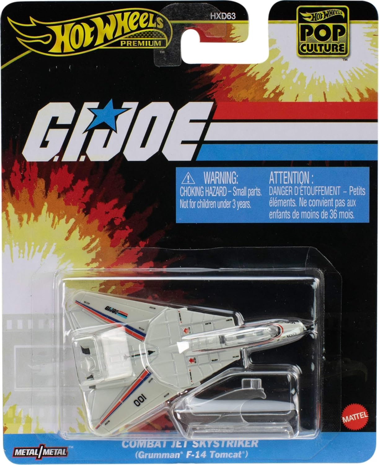 mattel hot wheels gi joe skystriker die cast pop culture 1:64 premium navy f-14 tomcat combat jet