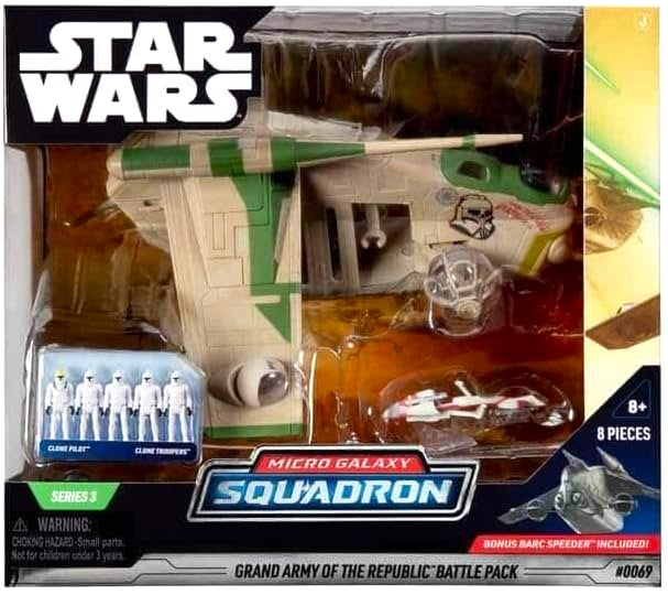 jazwares star wars micro galaxy squadron republic laat battle pack grand army clone wars separatist nightmare gunship