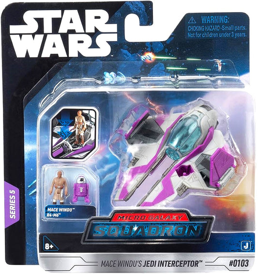 jazwares micro galaxy squzdron mace windu jedi interceptor starfighter star wars series 5 light armor class